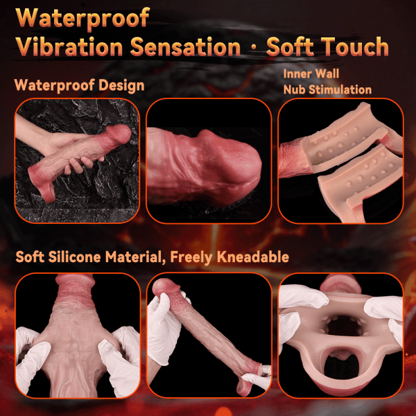 Flesh-Like Silikon-Vibrations-Mikropenis-Hülle – G-Punkt stimulierende Silikon-Spielzeug – Bild 7