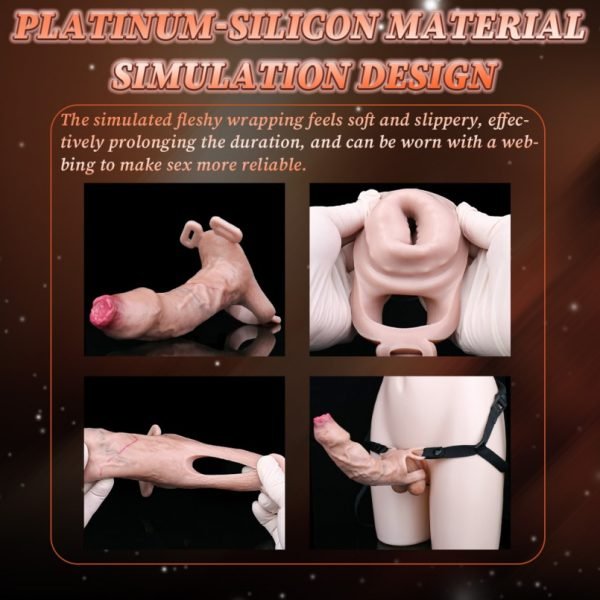 Flesh-Like Silikon Tragefantasie Penis-Set - Realistischer Mikropenis und Vaginapenis Sperr-Vorrichtung – Bild 4