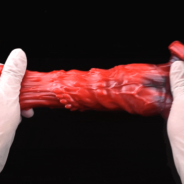 Blutrotes Fantasy-Monster Vibrations-Mikropenis - Mit G-Punkt-Stimulation und Silikon-Tool – Bild 2