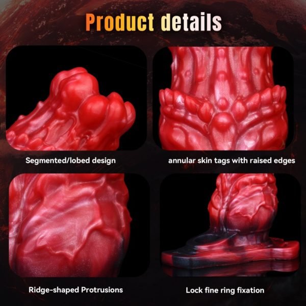 Blutrotes Fantasy-Monster Vibrations-Mikropenis - Mit G-Punkt-Stimulation und Silikon-Tool – Bild 6