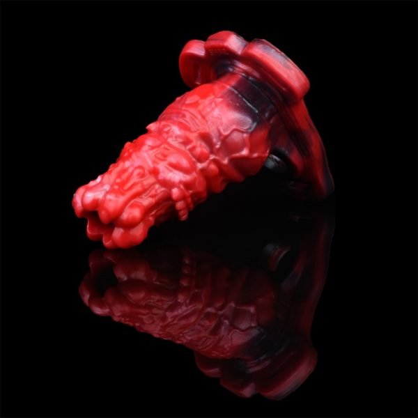 Blutrotes Fantasy-Monster Vibrations-Mikropenis - Mit G-Punkt-Stimulation und Silikon-Tool – Bild 9
