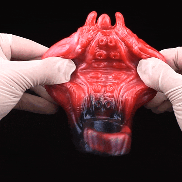 Fantasy-Monster Vibrations-Mikropenis - Verzögerungs- und Erektionsstärkungs-Penisaufsatz aus Silikon für Männer – Bild 4