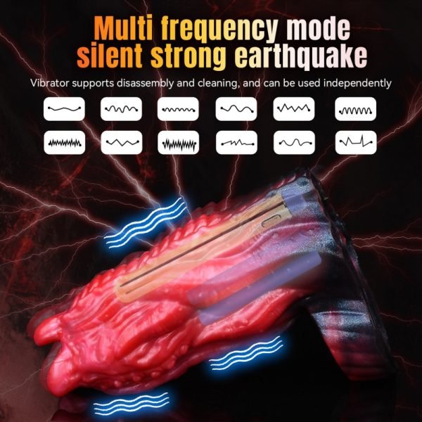 Fantasy-Monster Vibrations-Mikropenis - Verzögerungs- und Erektionsstärkungs-Penisaufsatz aus Silikon für Männer