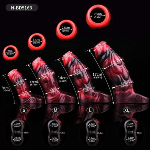 Blutrotes Silikon Fantasy Vaginapenis - Werkzeug zur Verbesserung von Erektionsstörungen und Vergrößerung – Bild 8