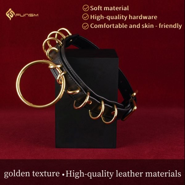 Strapon Leder BDSM Halsband - Rauher Sex Paar Erziehungs- und Fesselspielzeug – Bild 4