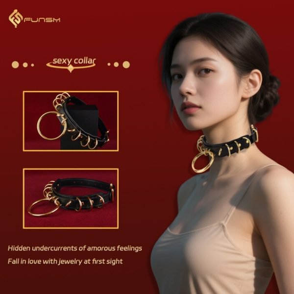 Strapon Leder BDSM Halsband - Rauher Sex Paar Erziehungs- und Fesselspielzeug – Bild 2