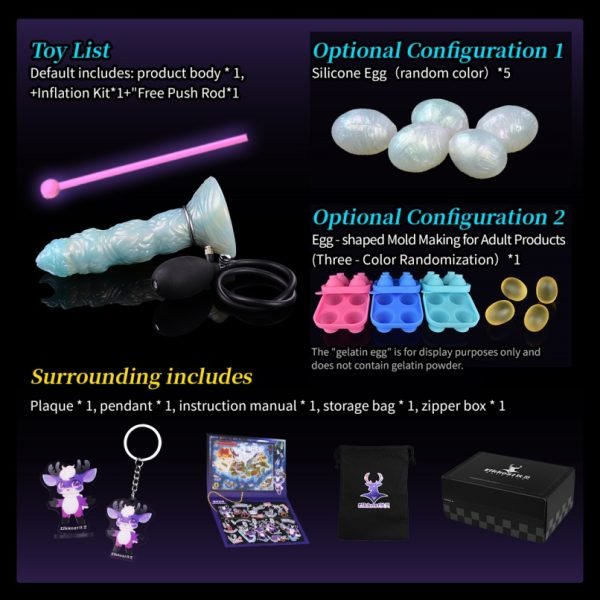 Blauer Silikon-Dragon Dildo Ovipositor - Einführbares Vagina Stretch und Ejakulationsspielzeug – Bild 8