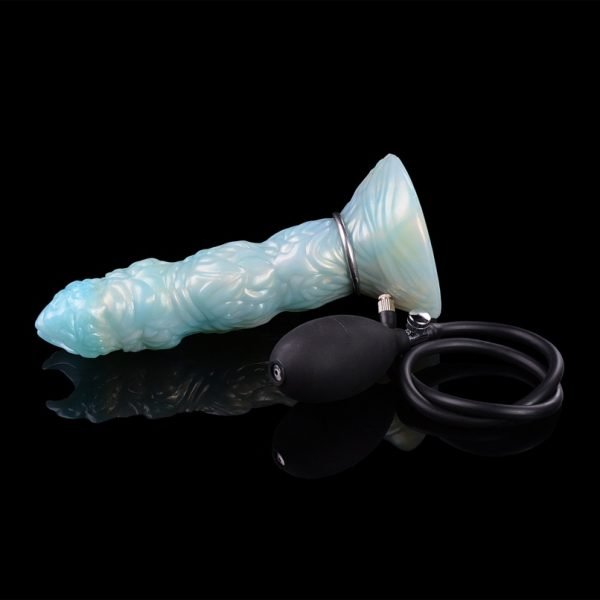 Blauer Silikon-Dragon Dildo Ovipositor - Einführbares Vagina Stretch und Ejakulationsspielzeug – Bild 11