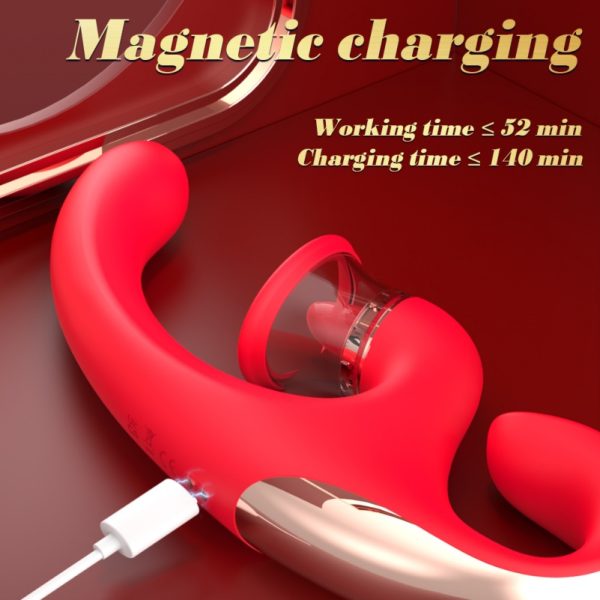 Vibrierende Saug-Fantasy Dildo Magic Wand – Einführbares Silikon-Sexspielzeug für Frauen – Bild 6