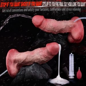 Realistische 6,3-Zoll Silikon Cummingdildo mit Saugnapf - Gefüllt mit Venenstruktur für die weibliche Masturbation