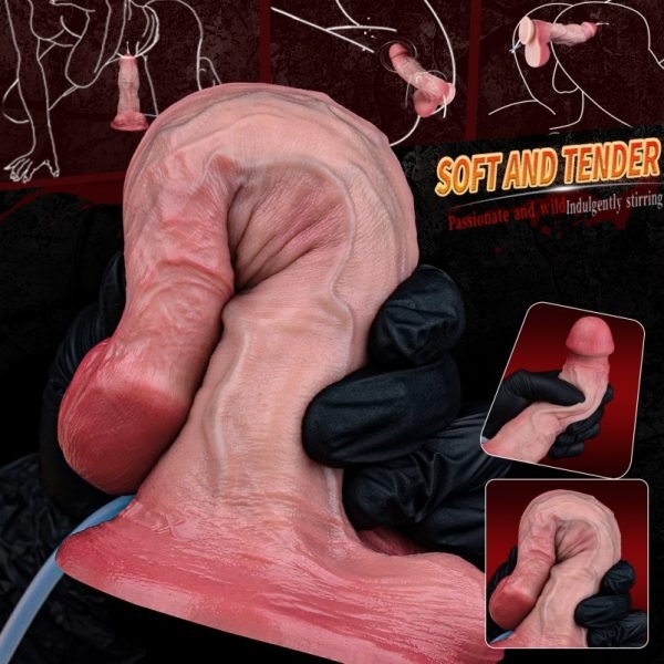 Realistische 6,3-Zoll Silikon Cummingdildo mit Saugnapf - Gefüllt mit Venenstruktur für die weibliche Masturbation – Bild 9