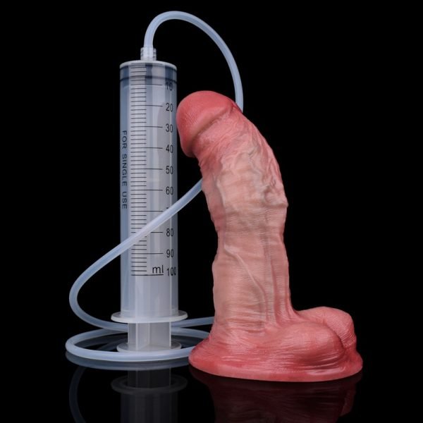 Realistische 6,3-Zoll Silikon Cummingdildo mit Saugnapf - Gefüllt mit Venenstruktur für die weibliche Masturbation – Bild 12