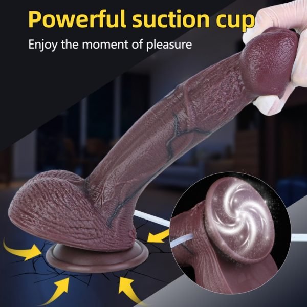 Fantasie Cummingdildo mit Saugfuß - Realistisches Silikon Einführungsgerät für weibliche Masturbation – Bild 8