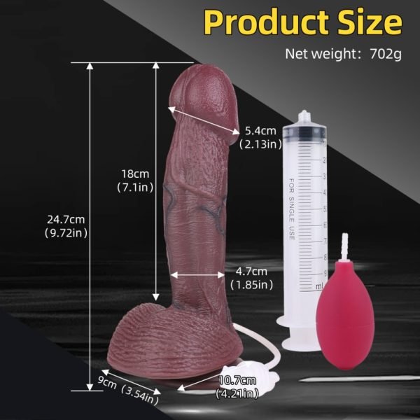 Fantasie Cummingdildo mit Saugfuß - Realistisches Silikon Einführungsgerät für weibliche Masturbation – Bild 10