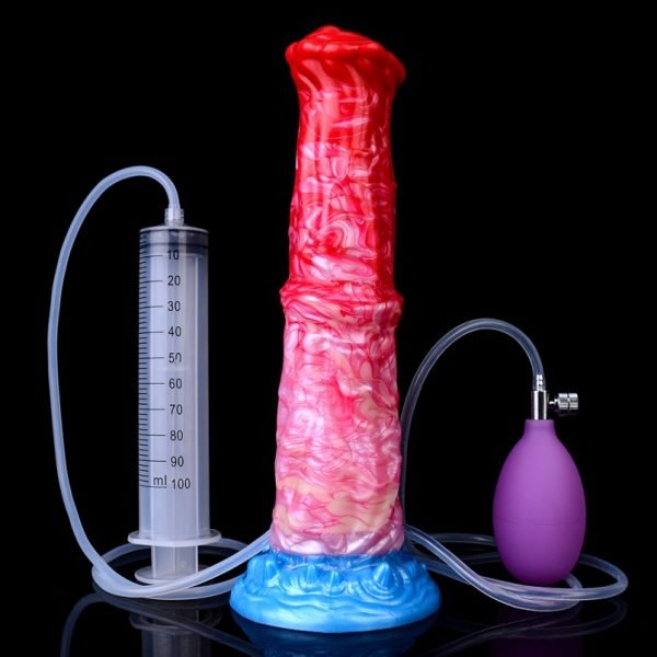 Fantasy Pferd Cummingdildo – Blutrotes Silikon mit aufblasbarer Expansion für ekstatische Höhepunkte – Bild 3