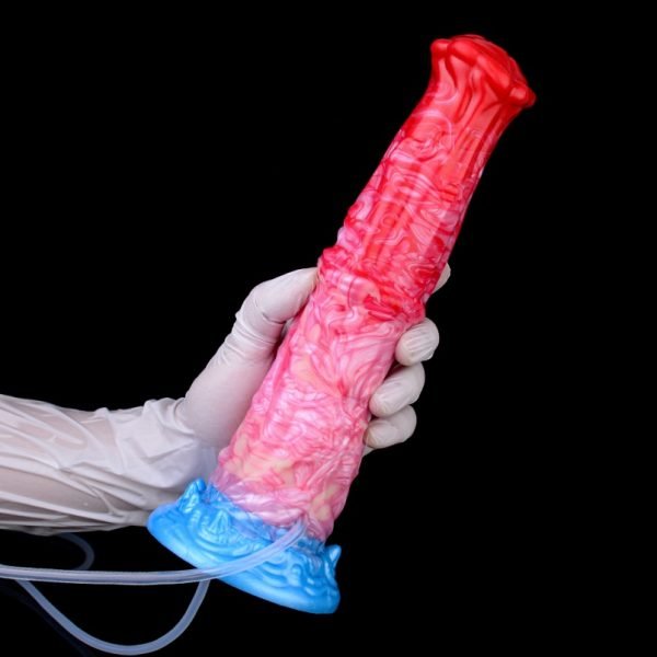 Fantasy Pferd Cummingdildo – Blutrotes Silikon mit aufblasbarer Expansion für ekstatische Höhepunkte – Bild 5