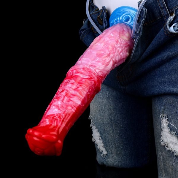 Fantasy Pferd Cummingdildo – Blutrotes Silikon mit aufblasbarer Expansion für ekstatische Höhepunkte – Bild 6
