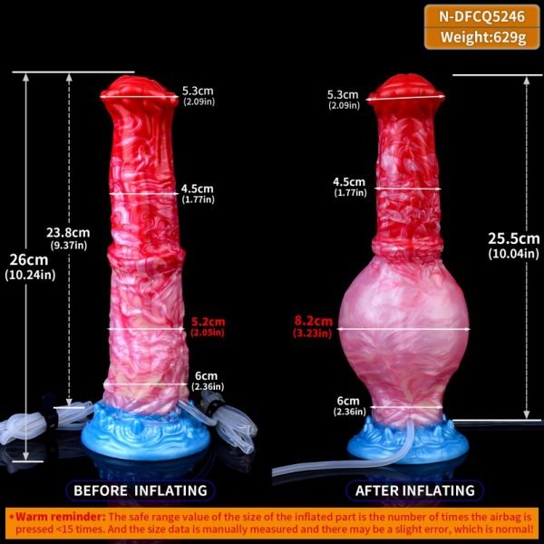 Fantasy Pferd Cummingdildo – Blutrotes Silikon mit aufblasbarer Expansion für ekstatische Höhepunkte – Bild 8