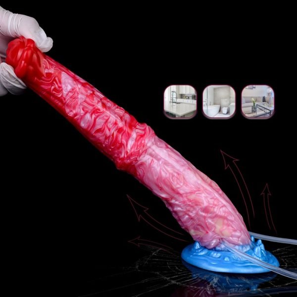 Fantasy Pferd Cummingdildo – Blutrotes Silikon mit aufblasbarer Expansion für ekstatische Höhepunkte – Bild 10