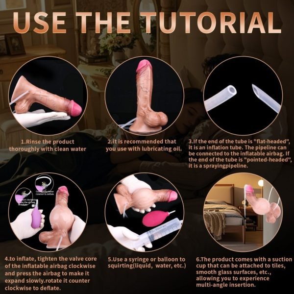 Realistische aufblasbare Cummingdildo - Silikon-Vaginalmasturbator für Frauen – Bild 12