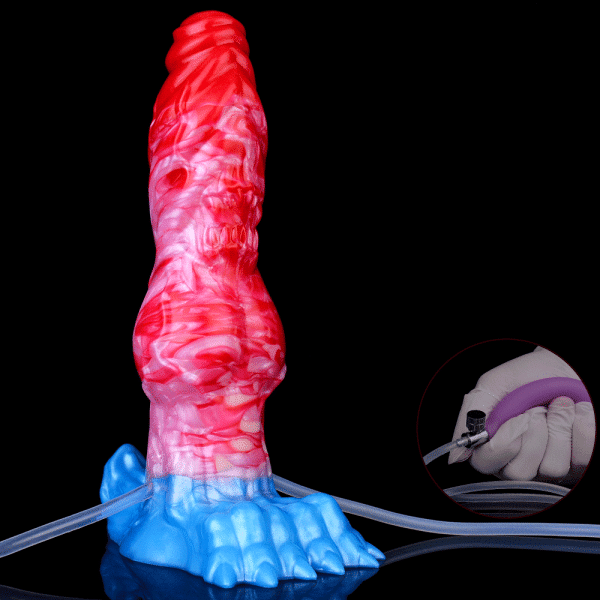 Blutrotes Silikon-Fantasy Cummingdildo – Ein aufregendes Tool für vaginales Dehnen und intensiven Orgasmus – Bild 2