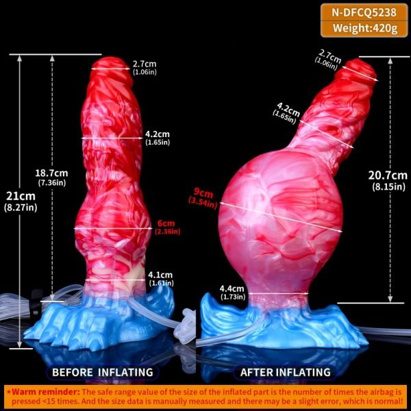 Blutrotes Silikon-Fantasy Cummingdildo – Ein aufregendes Tool für vaginales Dehnen und intensiven Orgasmus – Bild 10