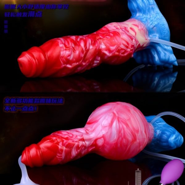 Blutrotes Silikon-Fantasy Cummingdildo – Ein aufregendes Tool für vaginales Dehnen und intensiven Orgasmus – Bild 11