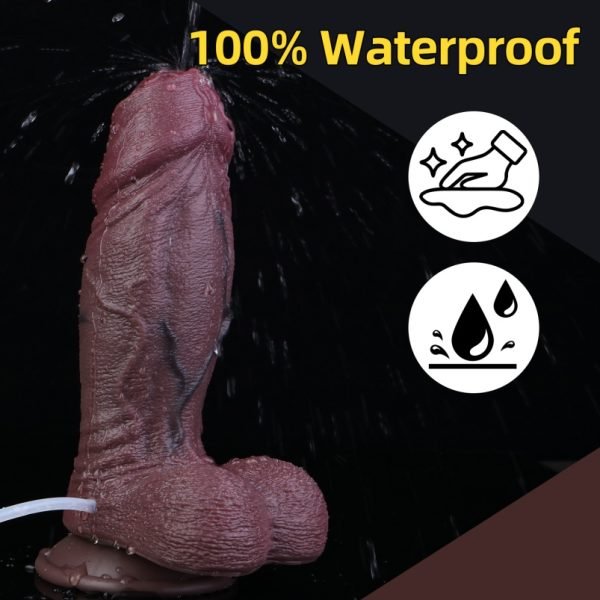 Fantasie Cummingdildo mit Saugfuß - Schwarzes Silikon Vagina Einführungsgerät – Bild 8