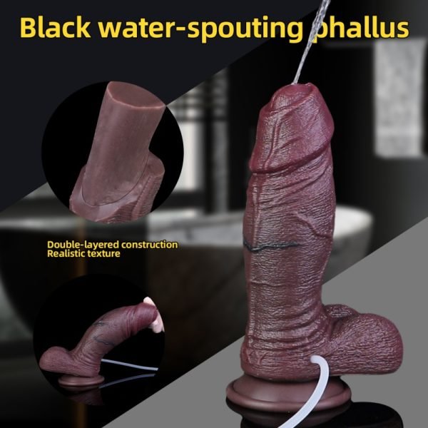 Fantasie Cummingdildo mit Saugfuß - Schwarzes Silikon Vagina Einführungsgerät
