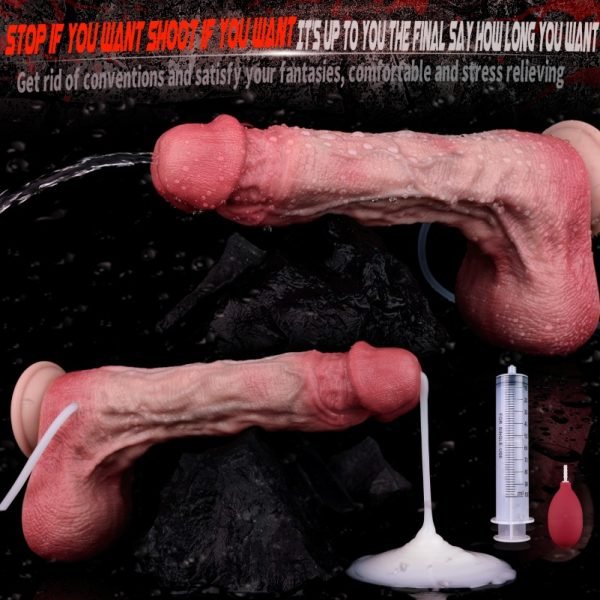 Realistisches, fleischähnliches Cummingdildo mit Saugnapf - Simuliert die Ejakulation für die vaginale Masturbation – Bild 7