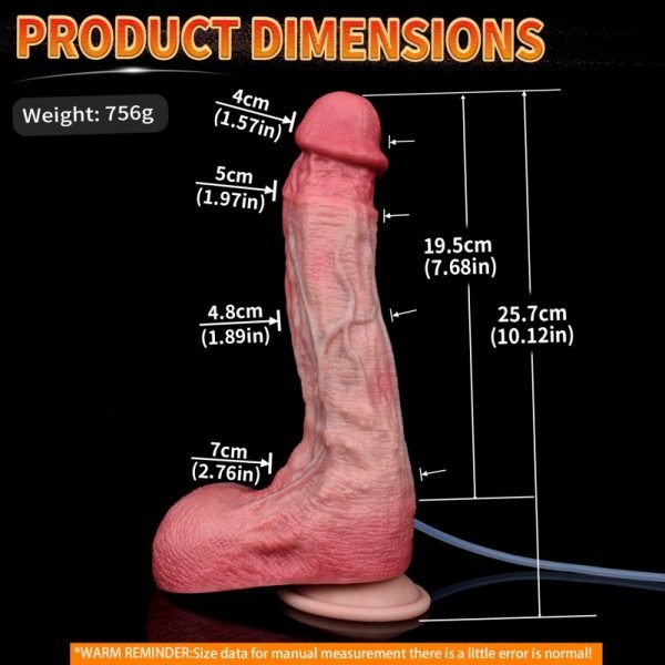 Realistisches, fleischähnliches Cummingdildo mit Saugnapf - Simuliert die Ejakulation für die vaginale Masturbation – Bild 8