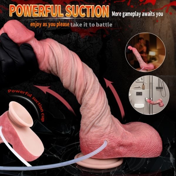 Realistisches, fleischähnliches Cummingdildo mit Saugnapf - Simuliert die Ejakulation für die vaginale Masturbation – Bild 10