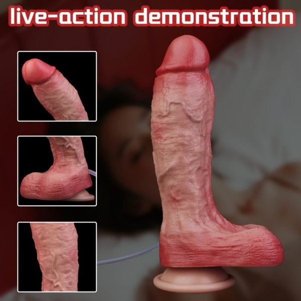 Außen weiches, innen hartes Silikon Cummingdildo - Mit freihändigem Saugnapf für die weibliche Masturbation – Bild 4