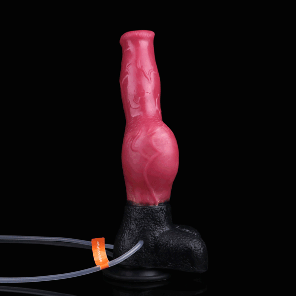 Blutroter Silikon Hund-Fantasy Aufblasbarer Cummingdildo – Intensives Vergnügen für Women Masturbating – Bild 2