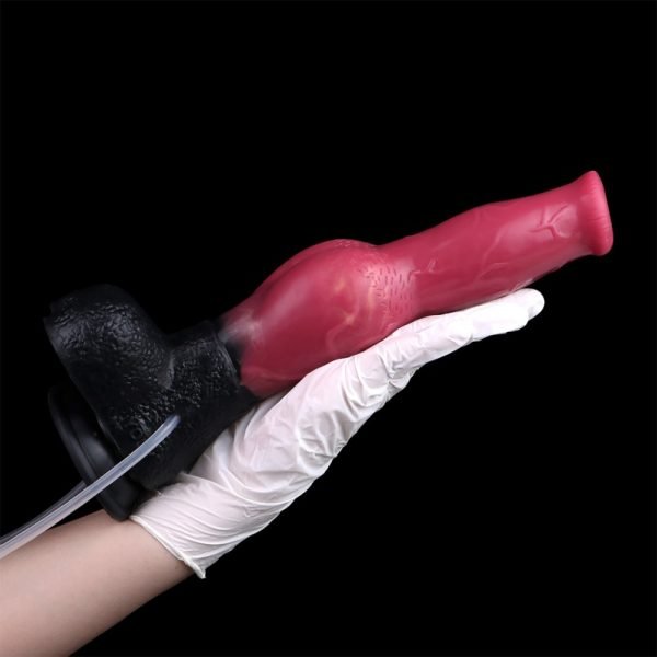 Blutroter Silikon Hund-Fantasy Aufblasbarer Cummingdildo – Intensives Vergnügen für Women Masturbating – Bild 5
