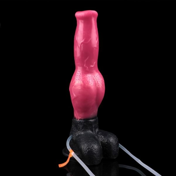 Blutroter Silikon Hund-Fantasy Aufblasbarer Cummingdildo – Intensives Vergnügen für Women Masturbating – Bild 9