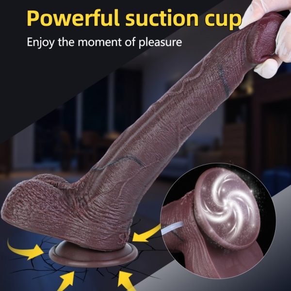Cummingdildo mit realistischer Silikontextur und Saugfuß - Simulation der weiblichen Masturbation – Bild 4