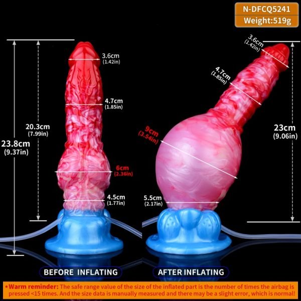 Fantasy Hund-Knoten Cummingdildo – Aufblasbarer Silikon-Dildo für intensive vaginale Dehnung und Knoten-Simulation – Bild 8