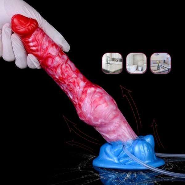 Fantasy Hund-Knoten Cummingdildo – Aufblasbarer Silikon-Dildo für intensive vaginale Dehnung und Knoten-Simulation – Bild 11