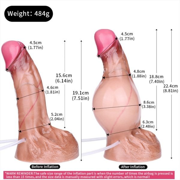 8,81 Zoll Silikon-Aufblasbarer Cummingdildo – Stimulierendes Vaginal-Instrument für Frauen – Bild 3