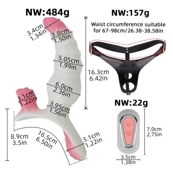 Fantasie Silikon Dogs Knotting Strapon Dildo - Lesbensex Vibrationsspielzeug zur Stimulation der Sensibilität – Bild 8