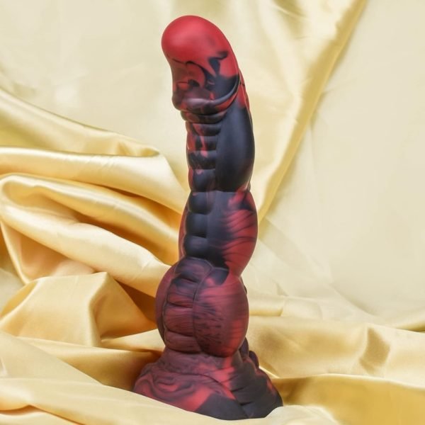 Fantasy Blut-Schwarz Silikon Monster Cock – Saugnapf Dildo für intensiven Female Orgasm & Yoni Massage – Bild 7
