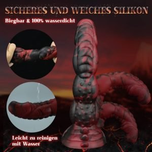 Fantasy Blut-Schwarz Silikon Monster Cock – Saugnapf Dildo für intensiven Female Orgasm & Yoni Massage