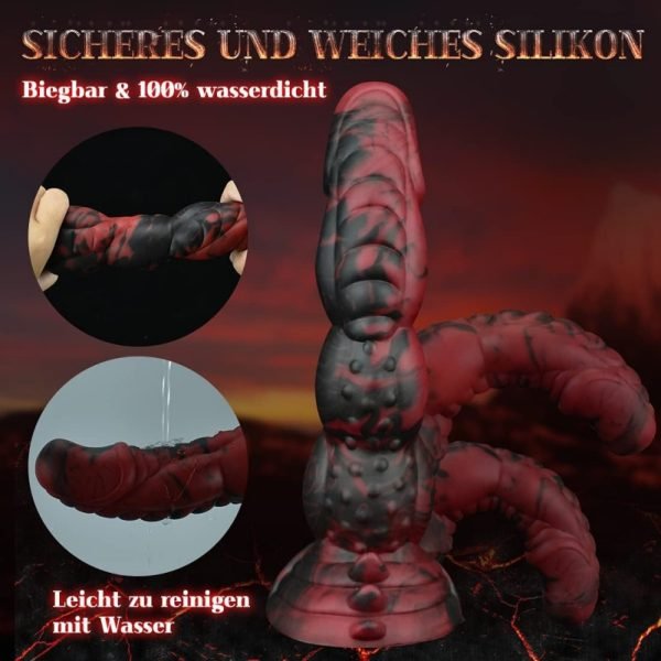 Fantasy Blut-Schwarz Silikon Monster Cock – Saugnapf Dildo für intensiven Female Orgasm & Yoni Massage