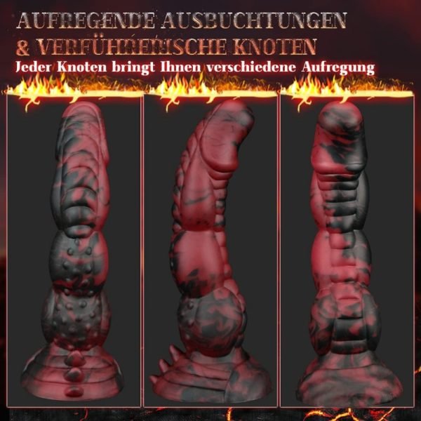 Fantasy Blut-Schwarz Silikon Monster Cock – Saugnapf Dildo für intensiven Female Orgasm & Yoni Massage – Bild 5