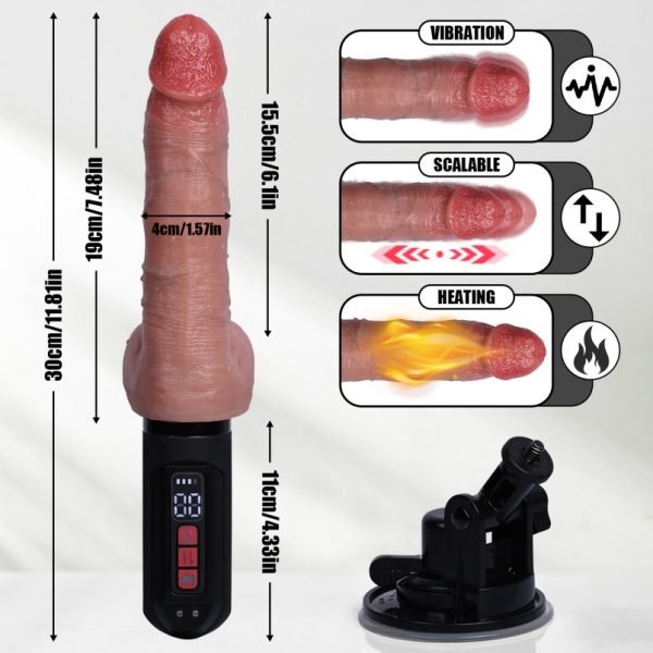 Realistischer Stoßvibrator & Fickmaschine – Beheizbarer Silikon Dildo für Tiefe Penetration – Bild 8