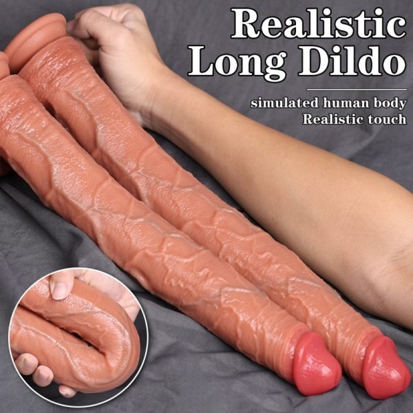 Realistischer Soft-Silikon Längster Penis – Stimulierender Saugfuß-Dildo mit Hoden
