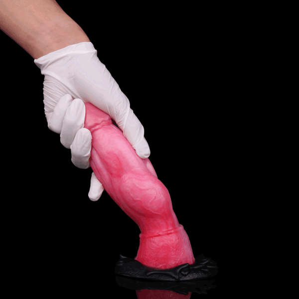 Blutroter Fantasy Dragon Dildo aus Silikon – Der T-Rex Monster Cock mit Saugnapf für intensive Yoni Massage – Bild 2