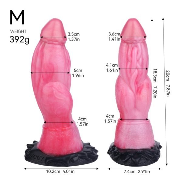 Blutroter Fantasy Dragon Dildo aus Silikon – Der T-Rex Monster Cock mit Saugnapf für intensive Yoni Massage – Bild 6
