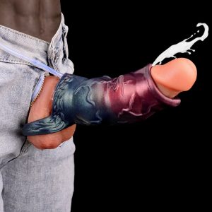 Monster-Knoten-Fantasie-Sprüh-Penis Sleeve – Verbesserung der männlichen Penis-Steifheit und Verdickung mit Silikon-Hülle